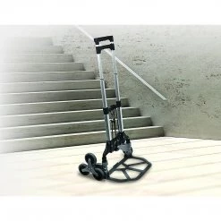 Randy & Travis Machinery Stair Climbing Trolley 6 Wheels Aluminium Folding Hand Cart Climb Steps DIY & Renovation