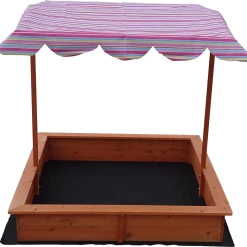 Brienz Games & Hobbies Kids Wooden Toy Sandpit With Adjustable Canopy