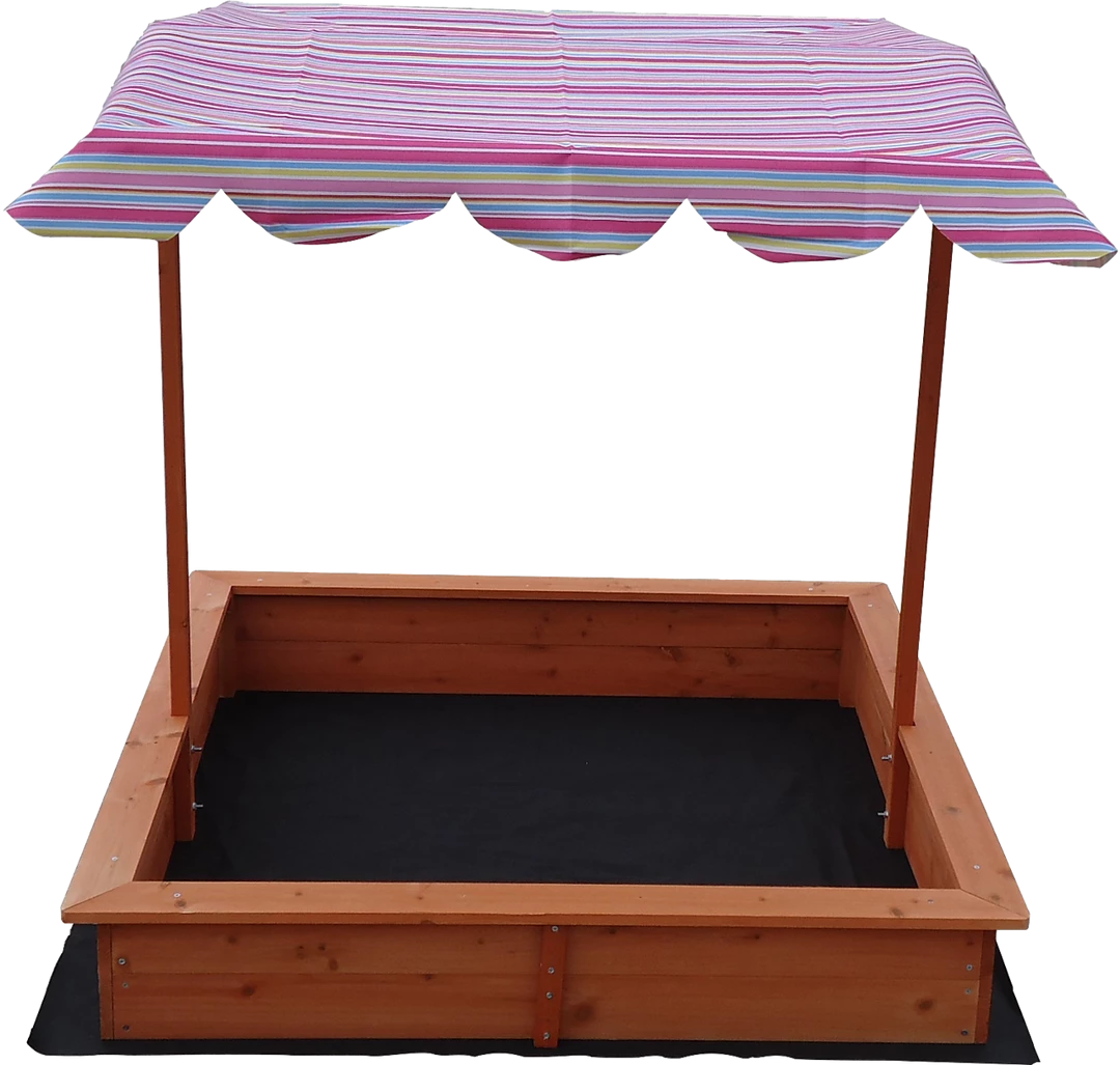 Brienz Games & Hobbies Kids Wooden Toy Sandpit With Adjustable Canopy