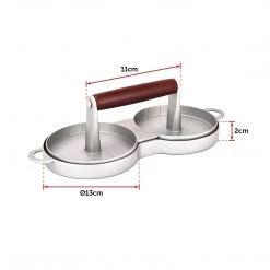 Randy & Travis Machinery Home & Lifestyle Double Burger Press Hamburger Maker Non Stick Aluminium Beef Patty Meat BBQ