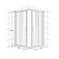 Della Francesca 1000 X 1000mm Sliding Door Nano Safety Glass Shower Screen In Black DIY & Renovation