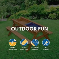 Brienz Games & Hobbies Sand & Water Wooden Picnic Table