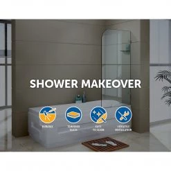 70 X 145cm Frameless Glass Bath Screen By Della Francesca Chrome DIY & Renovation