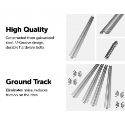 Randy & Travis Machinery DIY & Renovation Sliding Gate Hardware Accessories Kit - 4m Track
