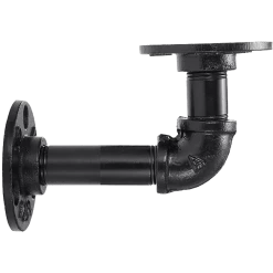 Randy & Travis Machinery Industrial Black Iron Pipe Bracket Wall Mounted Floating Shelf - Set Of 2 Furniture