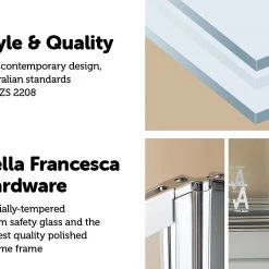 Della Francesca 4 Fold Chrome Folding Bath Shower Screen Door Panel 1000 X 1400mm DIY & Renovation