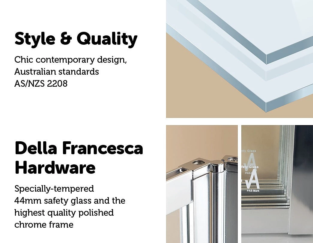 Della Francesca 4 Fold Chrome Folding Bath Shower Screen Door Panel 1000 X 1400mm DIY & Renovation