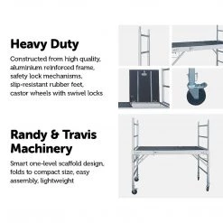 Randy & Travis Machinery Professional Aluminium Safety Scaffolding Scaffold With Hatch DIY & Renovation