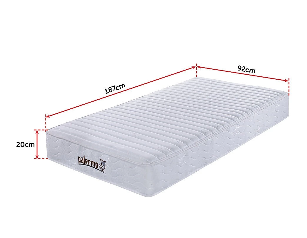 Palermo Contour Encased Coil Single Mattress - CertiPUR-US Certified Foam