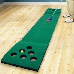 FactoryFast.com.au Golf Beer Pong Game Toy Set Green Golf Putting Matt With 2 Putters, 6 Balls