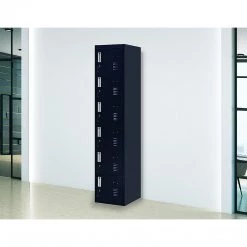 Salvatore Angelotti Black 6-Door Locker For Office Gym Shed School Home Storage - Standard Lock With 2 Keys Furniture