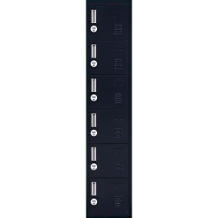 Salvatore Angelotti Black 6-Door Locker For Office Gym Shed School Home Storage - 4-Digit Combination Lock