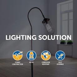 FactoryFast.com.au Industrial Floor Lamp With Adjustable Cage Shade In Bronze Finish