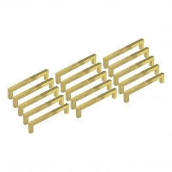 Randy & Travis Machinery DIY & Renovation 15x Brushed Brass Drawer Pulls Kitchen Cabinet Handles - Gold Finish 256mm