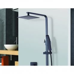 Della Francesca WELS 8" Rain Shower Head Set Square Dual Heads Faucet High Pressure Hand Held DIY & Renovation