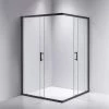 Della Francesca 1200 X 1200mm Sliding Door Nano Safety Glass Shower Screen In Black