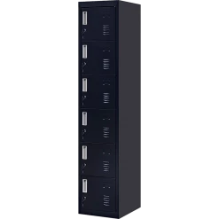 Salvatore Angelotti Black 6-Door Locker For Office Gym Shed School Home Storage - Standard Lock With 2 Keys Furniture