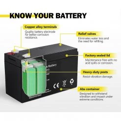 FactoryFast.com.au 2 X 12AH Battery 12V AMP Lead Acid SLA Deep Cycle Battery Dual Solar Power DIY & Renovation