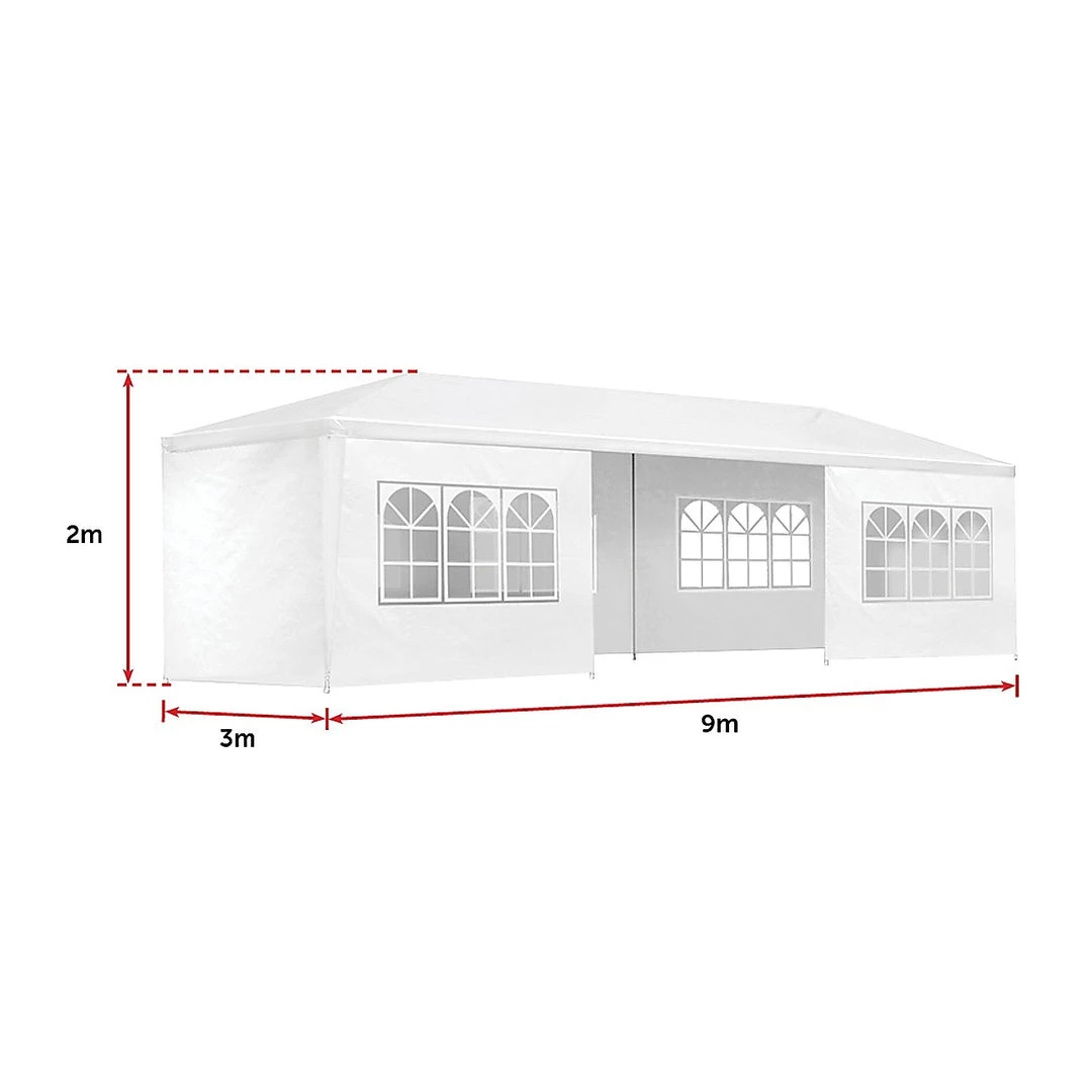 Bariloche Outdoor & Leisure 3x9m Wedding Outdoor Gazebo Marquee Tent Canopy White
