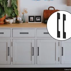 Randy & Travis Machinery DIY & Renovation 5 X 128mm Kitchen Cabinet Cupboard Door Drawer Handles Square Black Furniture Pulls