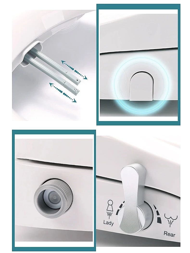 FactoryFast.com.au DIY & Renovation Non Electric Bidet Toilet Seat W/ Cover Bathroom Washlet Spray Water Wash