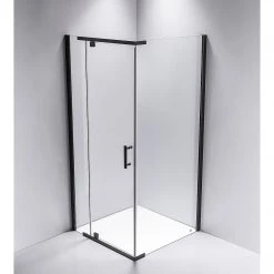 Della Francesca 1000 X 700 X 1900mm Framed Safety Glass Pivot Door Shower Screen In Black DIY & Renovation