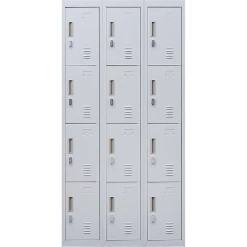 Salvatore Angelotti Grey 12-Door Locker For Office Gym Shed School Home Storage - Padlock-operated
