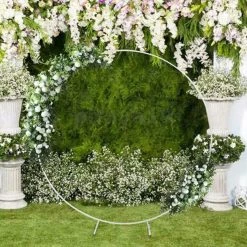 Randy & Travis Machinery 2M Wedding Hoop Round Circle Arch Backdrop Flower Display Stand Frame Background White Outdoor & Leisure