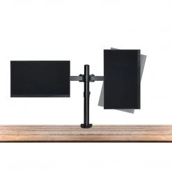 Randy & Travis Machinery Furniture Dual LCD Monitor Desk Mount Stand Adjustable Fits 2 Screens Up To 27"