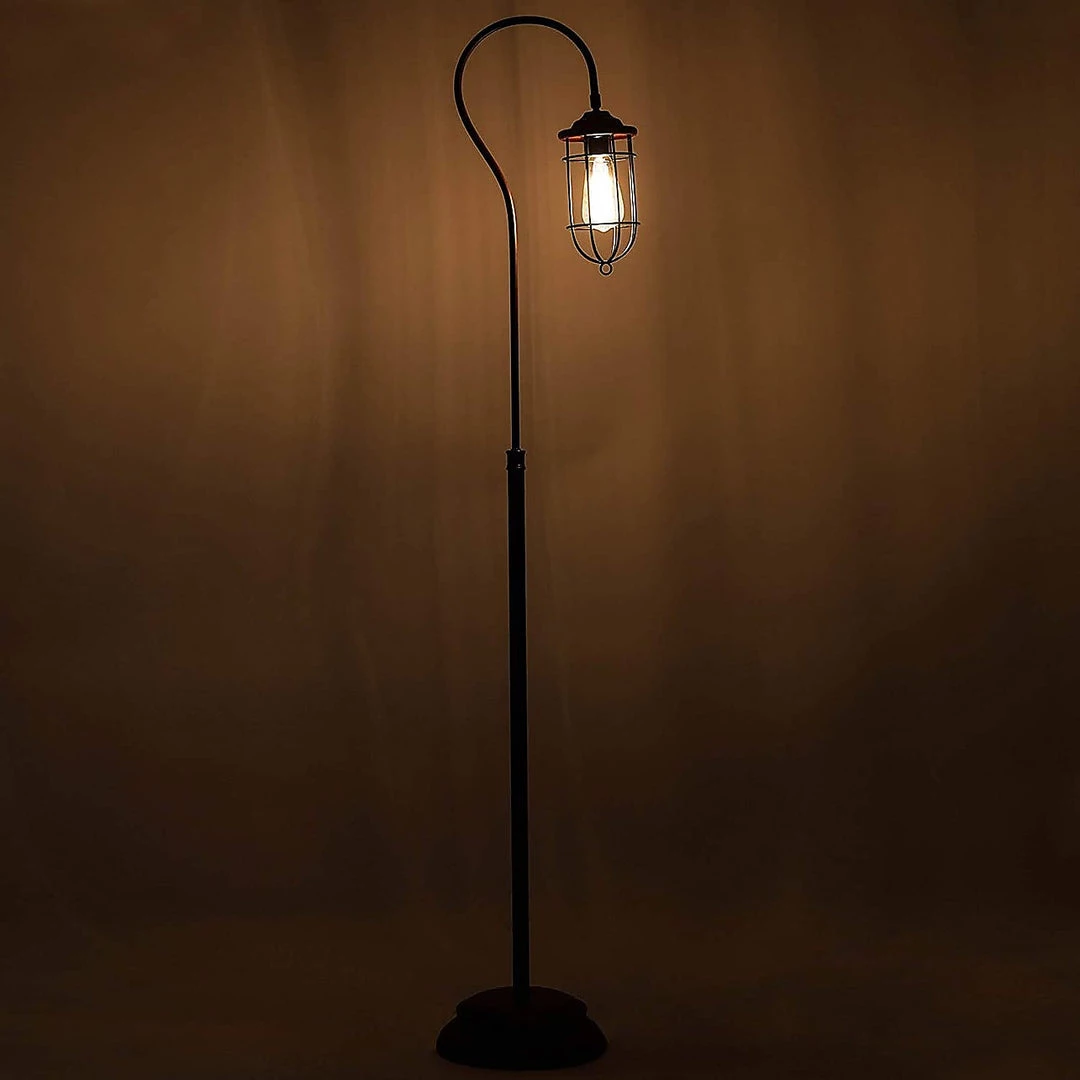 FactoryFast.com.au Industrial Floor Lamp With Adjustable Cage Shade In Bronze Finish