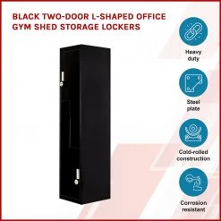 Salvatore Angelotti Black Two-Door L-shaped Office Gym Shed Storage Locker - 4-Digit Combination Lock
