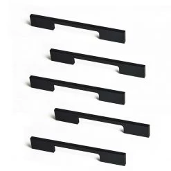 Randy & Travis Machinery DIY & Renovation 5 X 128mm Kitchen Cabinet Cupboard Door Drawer Handles Square Black Furniture Pulls