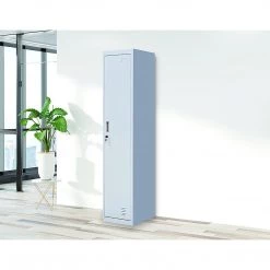 Salvatore Angelotti Grey One-Door Office Gym Shed Clothing Locker Cabinet - Standard Lock With 2 Keys