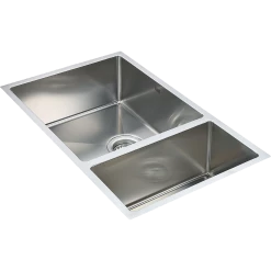 Brienz DIY & Renovation 1.2mm Handmade Double Stainless Steel Sink With Waste - 715x440mm