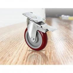 Randy & Travis Machinery DIY & Renovation 4 X 5" Heavy Duty 400kg Swivel Castor Wheels Trolley Furniture Caster All Brake