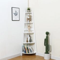 Randy & Travis Machinery Furniture Corner Ladder Shelf Bookcase Display Storage Unit