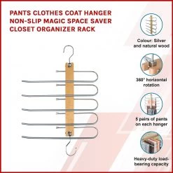 Randy & Travis Machinery Home & Lifestyle Pants Clothes Coat Hanger Non-slip Magic Space Saver Closet Organizer Rack