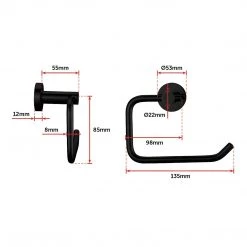 Della Francesca DIY & Renovation Classic Toilet Paper Holder Matte Black Finish