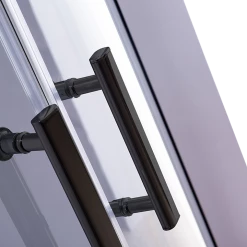 Della Francesca DIY & Renovation 100 X 100cm Rounded Sliding 6mm Curved Shower Screen With Base In Black With White Base