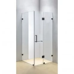120 X 100cm Frameless 10mm Glass Shower Screen By Della Francesca BLACK Hinges/Brackets And SQUARE Handle DIY & Renovation