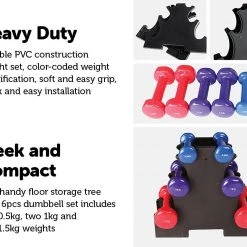 Randy & Travis Machinery 6-Piece Dumbbell Set With Rack Sports & Fitness