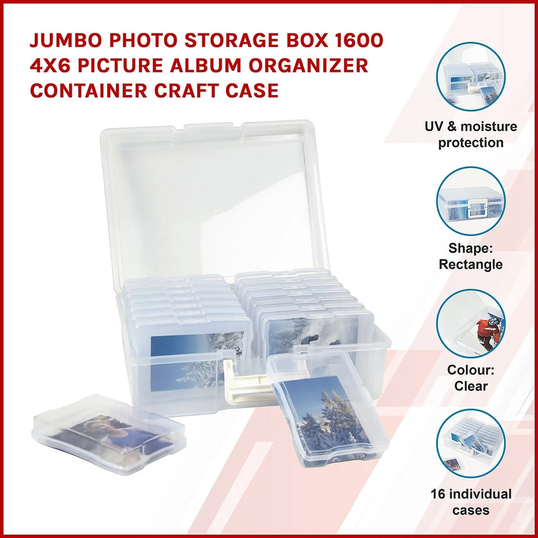 Randy & Travis Machinery Jumbo Photo Storage Box 1600 4x6 Picture Album Organizer Container Craft Case Games & Hobbies