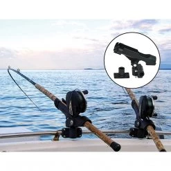 Randy & Travis Machinery Outdoor & Leisure 4PC Kayak Boat Fishing Pole Rod Holder Tackle Kit Adjustable Side Rail Mount