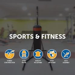 Randy & Travis Machinery Freestanding 37kg Punching Bag Filled Heavy Duty Sports & Fitness