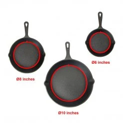 Randy & Travis Machinery Pre Seasoned Cast Iron Skillet Fry Pan Set 3 Pcs Frying Pan Set Home & Lifestyle