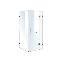 100 X 70cm Frameless 10mm Glass Shower Screen By Della Francesca CHROME Hinges/Brackets And SQUARE Handle DIY & Renovation