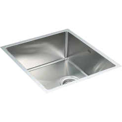 Brienz DIY & Renovation 490x440mm Stainless Steel Single Bowl Sink With Round Waste