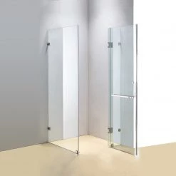 DIY & Renovation 100 X 100cm Frameless 10mm Glass Shower Screen By Della Francesca CHROME Hinges/Brackets And SQUARE Handle