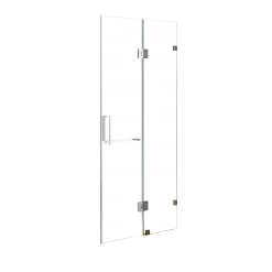 Della Francesca 110 X 200cm Wall To Wall Frameless Shower Screen In CHROME Hardware With SQUARE Handle DIY & Renovation