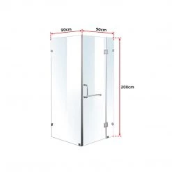 DIY & Renovation 90 X 90cm Frameless 10mm Glass Shower Screen By Della Francesca CHROME Hinges/Brackets And ROUND Handle